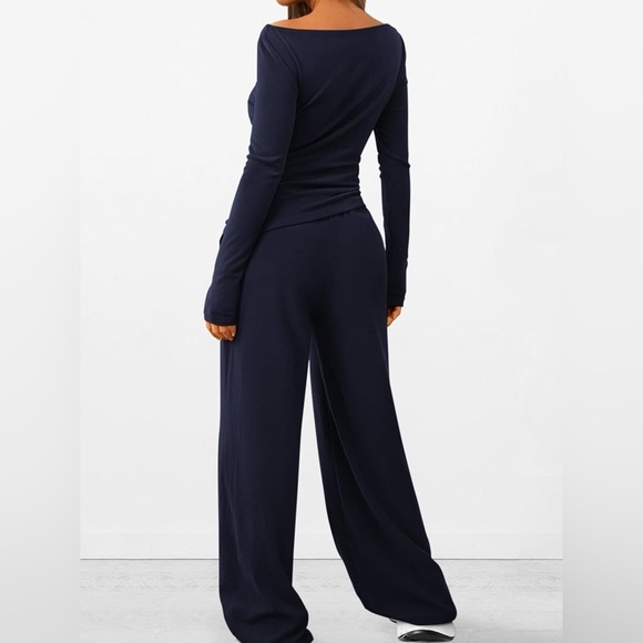 Long Sleeve Top and Wide Leg Pants Set - Picture 12 of 16